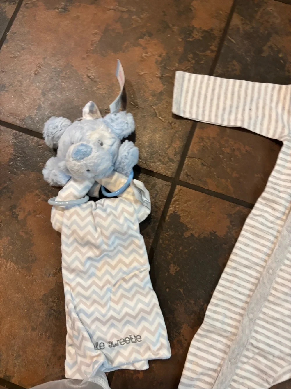 🧺The Children's Place Gray & White Striped Footed One-Piece baby boy bundle